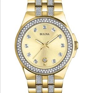💥FLASH SALE💥Gold Bulova Swarovski Crystal Watch
